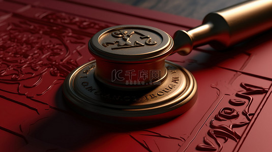 红印章背景图片_Algorand 加密货币的官方 3D 插图，经过皇家批准和蜡封签名