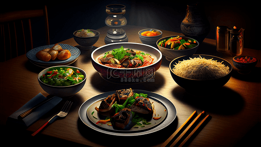 营养食物背景图片_食物美食炒肉背景