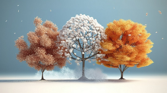 秋花背景图片_变革季节令人惊叹的 3D 概念艺术