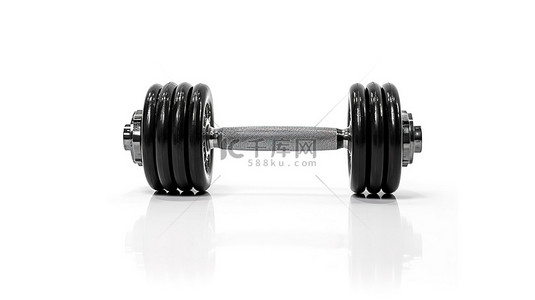 健身男背景图片_为健身爱好者提供白色背景上黑铁哑铃重量的 3D 渲染