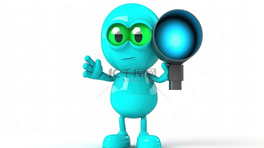 交通蓝背景图片_带有交通绿灯的白色背景蓝书吉祥物的 3D 渲染