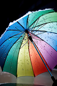 雨伞背景图片_雨伞被水溅到