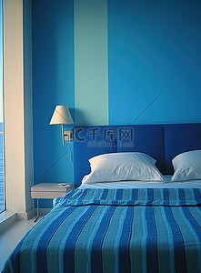 非常的漂亮背景图片_卧室的蓝色非常漂亮
