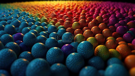彩色多色背景图片_通过 3D 渲染使用多个不同尺寸的多色球体创建的充满活力的背景