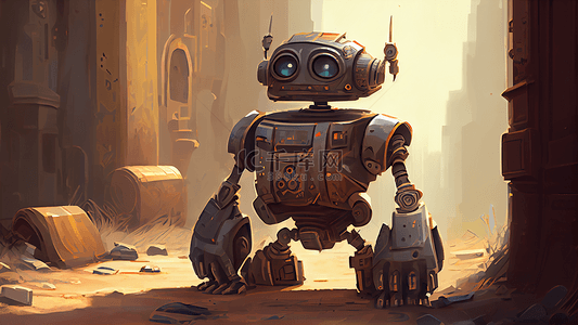 智能机器人机器人背景图片_机器人动画风格卡通背景