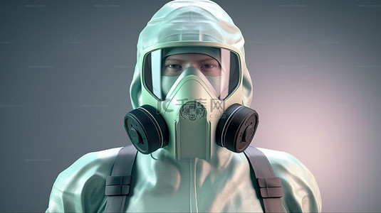 尚新背景图片_穿着防护装备的医疗专业人员的 3D 渲染