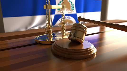 尼加拉瓜法律体系的信息图表和社交媒体内容 3D 渲染