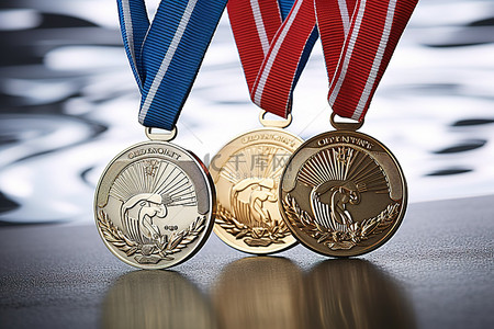 羽毛球背景图片_金属表面上的美国羽毛球锦标赛奖牌