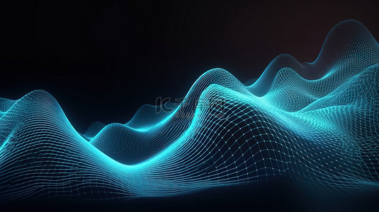 空间技术中移动点和线的未来动态波抽象背景