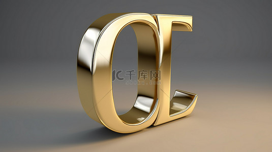 通过 3D 设计以金属字体印刷呈现的 L 形字母