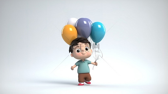 儿童节玩具促销背景图片_儿童节庆祝活动充满活力的 3D 插图，展示了一个快乐的孤立孩子