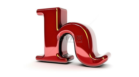 红金金属背景图片_白色背景上小写字母“h”的光泽金属 3D 渲染字体