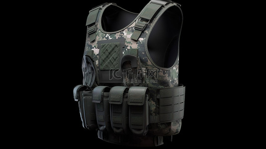 军装背景背景图片_用于战术防弹保护的 3D 军用背心