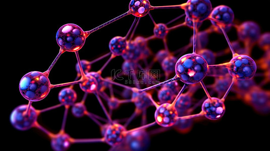 晶格背景图片_3D 晶格中分子的渲染