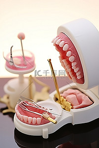 口腔背景图片_模型牙医套件牙齿牙齿套装带口腔护理