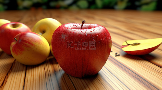 苹果吃苹果背景图片_3D模型苹果，一场视觉盛宴