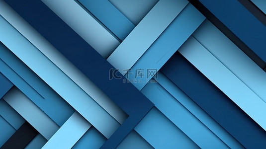 简约蓝色几何条纹精致现代的 3D 插图非常适合企业和商业模板