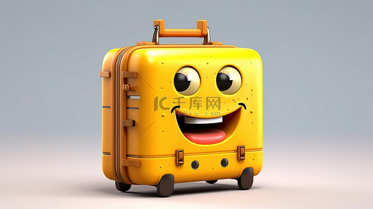 的行李箱背景图片_俏皮的行李箱 3d 图