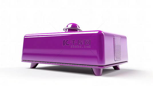 3d 渲染隔离紫色空火柴盒和扬声器在白色背景