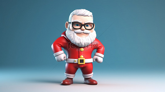 动漫人物3d背景图片_异想天开的圣诞老人 3D 人物，带来节日乐趣