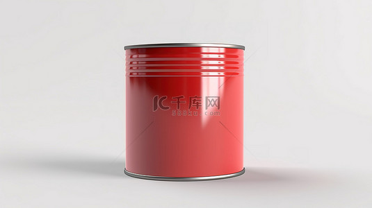 红罐的独立 3D 渲染可以完美适合散装食品和产品包装