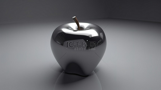 带有 3d 苹果标志的灰色背景