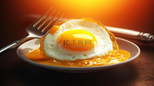 3D 加密插图中带 Binance 蛋黄的单面早餐