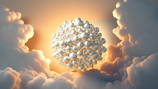 阴天背景图片_阴天的 3d 渲染，阳光透过云层