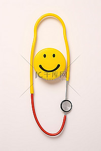 医生听诊器背景图片_上面有笑脸的医生听诊器