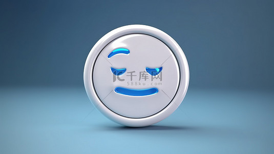 3d 在圆形按钮形状的轮廓表情符号上渲染哭脸的情感图标，具有平面单色