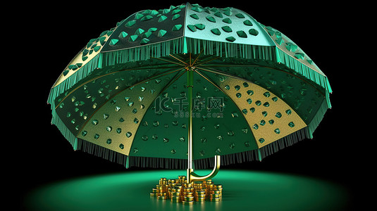雨伞背景图片_保护您的加密货币隔离 3D 插图概念渲染保护 vertcoin 训练的雨伞