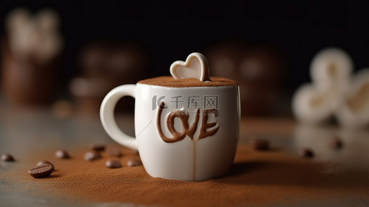 使用 3D 打印机在巧克力上刻上“爱”字样，装饰拿铁杯