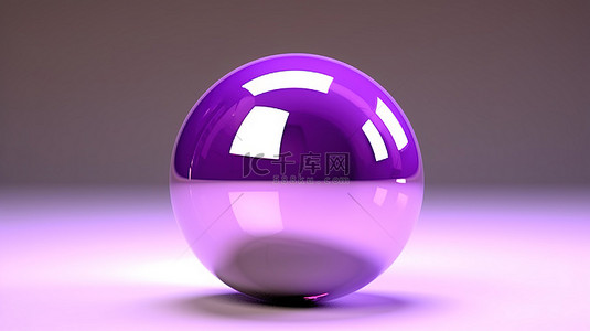 充满活力的 3D 渲染半透明紫色球体，具有光泽和变形功能