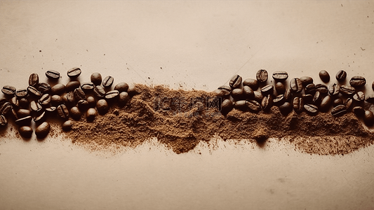 咖啡豆咖啡粉商业海报背景