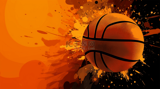 篮球热血背景图片_篮球球类运动简约热血背景图