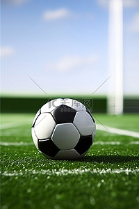 足球背景图片_一个足球位于球门线上