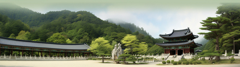 传统文化文化背景图片_背景中显示了大树下的一座大寺庙