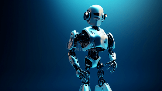 智能时代背景图片_机器人蓝色科技感小背景