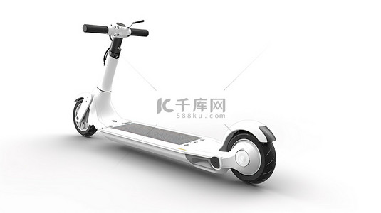 摩托车背景图片_现代白色电动滑板车，采用环保设计 3D 渲染，背景干净