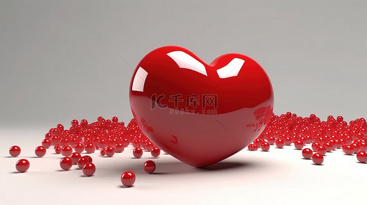 爱与心血管健康的 3d 插图
