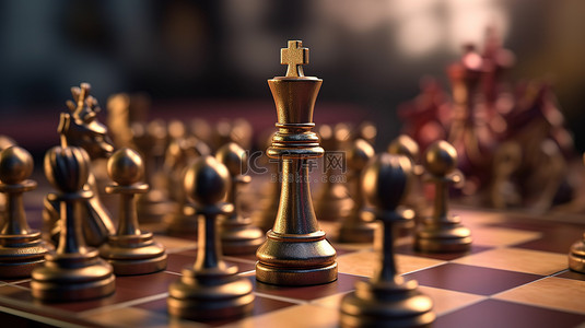 体育背景背景图片_两支敌对的国际象棋队在 3D 渲染的棋盘上面对面