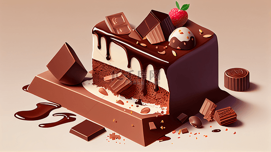 卡通蛋糕背景图片_巧克力蛋糕背景