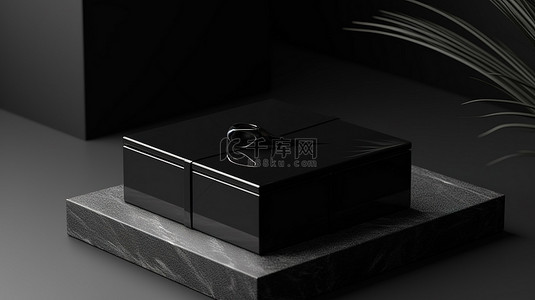 珠宝背景图片_3D 渲染优质黑盒样机插图