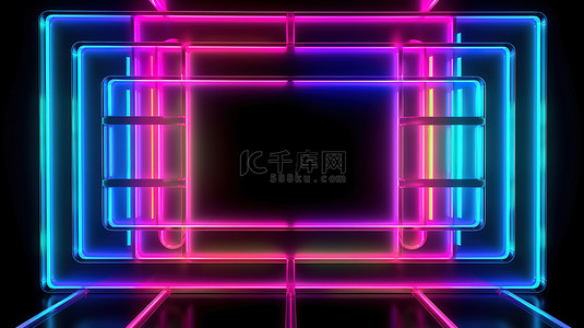 粉色的光背景背景图片_发光显示辐射霓虹灯面板以抽象设计照亮空间