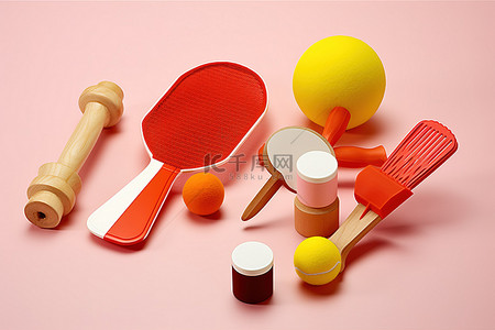 羽毛球背景图片_乒乓球台和其他运动装备