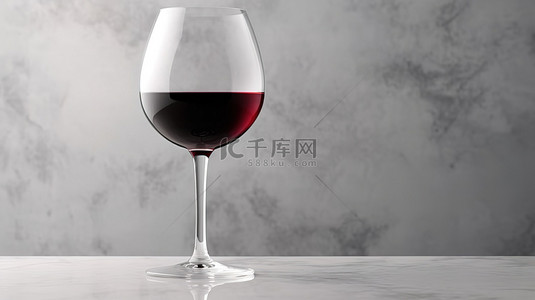 红酒背景背景图片_在中性灰色背景下对单杯红酒进行 3D 渲染，以包含在酒吧菜单酒单中