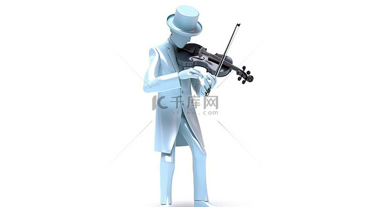 拉小提琴背景图片_音乐医生拉小提琴的医生的 3D 插图