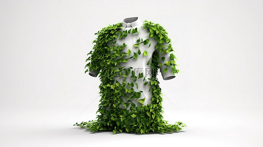 白色背景下的 3d 渲染生态友好型服装概念