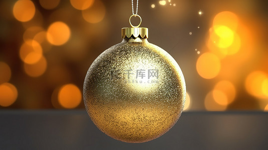 金圣诞快乐背景图片_闪闪发光的黄色圣诞球装饰品悬挂小玩意，用于除夕装饰和圣诞快乐