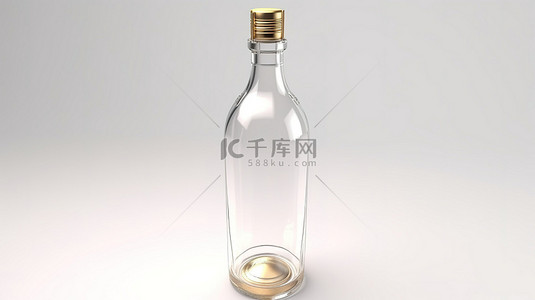 透明玻璃罐子背景图片_逼真的玻璃瓶在 3d 渲染与透明外观在白色背景